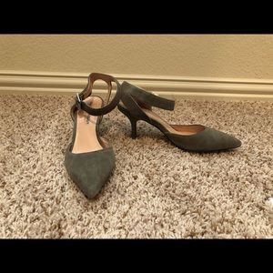 Grey suede heels